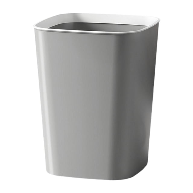 GROWTH TANK Trash Can Large Capacity Dustbin Storage Bucket for Office Bedroom Household Gray 12 L