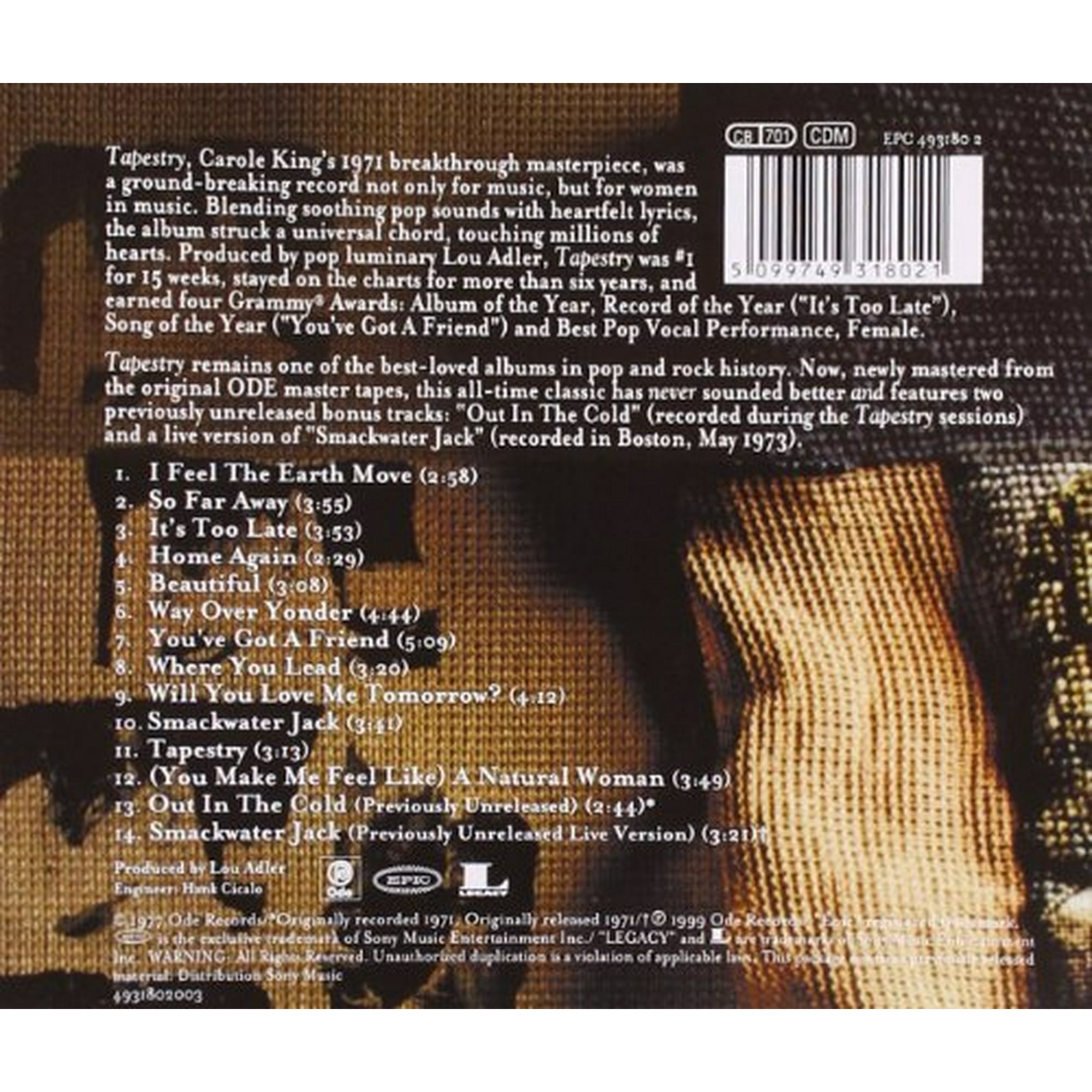 Carole King Tapestry Bonus Tracks CD Walmart