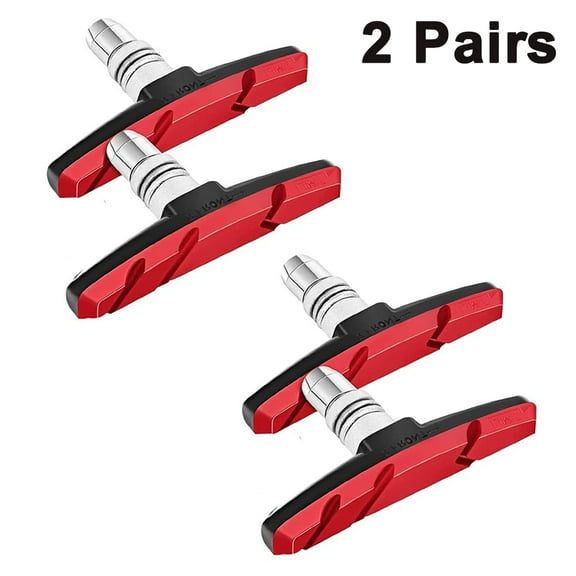 4PCS Bike Brake Pads, Professional Mountain Bicycle V-Brake Pads, Bike Brake Blocks,Black Red