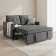 thumbnail image 4 of Gewnee Velvet Convertible Loveseat Sleeper with Adjustable Backrest and Storage Pockets for Small Spaces,Dark Gray, 4 of 15
