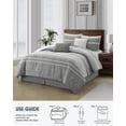 thumbnail image 6 of Lanco 100% Cotton King Size Comforter Set, 6 Piece, Color Grey, Geometric Jacquard Bedding Set, Matching Bedskirt, Pillows & Shams, 6 of 7