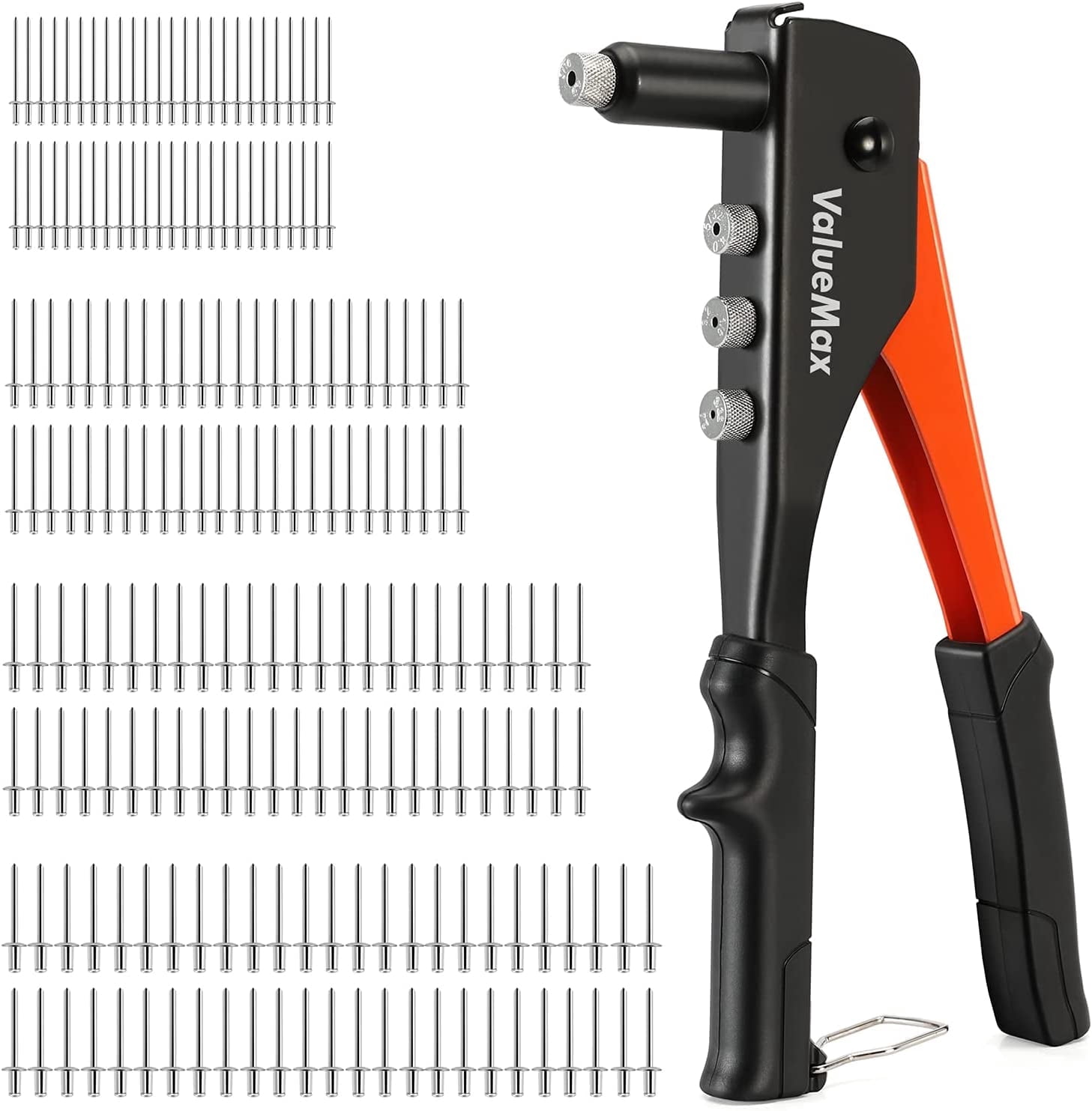 ValueMax 4-in-1 Hand Riveter Rivet Gun, 200 Rivets