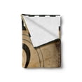 thumbnail image 2 of Movie Theater Soft Flannel Fleece Throw Blanket, Countdown Screen Illustration Number 2 on Grunge Background, Cozy Plush for Indoor and Outdoor Use, 50" x 70", Pale Brown Black White, by Ambesonne, 2 of 6