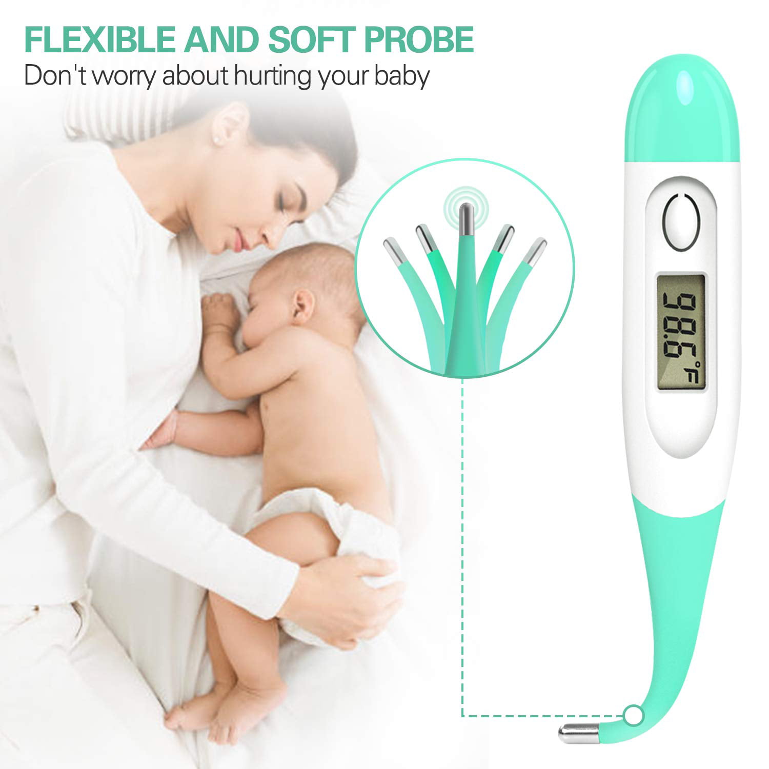 Digital clinical thermometer with fever alarm ▻ waterproof✓ fast ✓ precise ✓