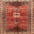thumbnail image 1 of Ahgly Company Machine Washable Indoor Square Traditional Tiger Orange Brown Area Rugs, 6' Square, 1 of 7
