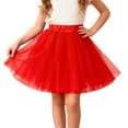 thumbnail image 4 of Fozruso Girls Tutu Skirt Girls Tutu Skirt With Elastic Waistband Layered Dance Skirt For Kids Party Performance And Play(Red), 4 of 6