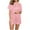 Pink, variant on UNITWRY Pajamas Set for Women 2 Piece PJ Sets Lapel Neck Button Down Short Sleeve Top with Shorts Wide Legs Solid Color Loungewear for Summer Sleepwear Causal Home Clothes Sleep Nightwear Outfits