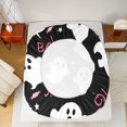 thumbnail image 4 of Manfei Halloween Ghost Print Fitted Sheet Full,Pastel Bat Pattern Bed Set,3pcs,1 Fitted Sheet and 2 Pillowcases, 4 of 6
