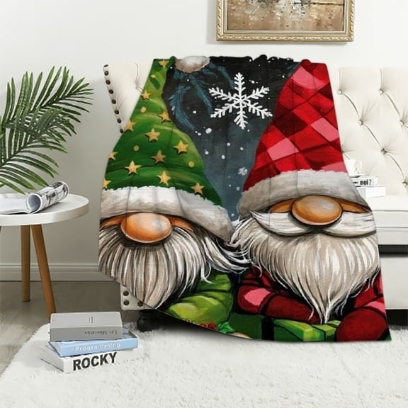 SHERONV Christmas Baby Throw Blanket Small Christmas Gnome Blanket Xmas Winter Holiday Blanket Kid Toddler Swaddle Pet Blanket Soft Lightweight Fuzzy Blankets and Throws  40x50in