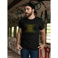 thumbnail image 2 of Two triangles in loop pattern Men Black T-Shirt, Male XX-Large, 2 of 4