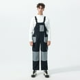 thumbnail image 3 of Youthup Big&Tall Men's Color Block Suspender Cargo Work Pants with 7 Utility Pockets for Spring & Fall Factory Wear, 3 of 13