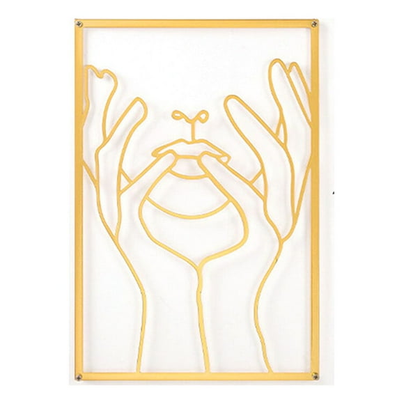 Nordic Abstract Decoration Modern Painting Female Simple Painting Female Ornament Body Outline Silhouette Household Adornment Living Room Gold Face
