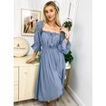 thumbnail image 3 of Fashion Womens Casual Long Sleeve Renaissance Peasant Boho Off Shoulder Maxi Beach Sundress, 3 of 5