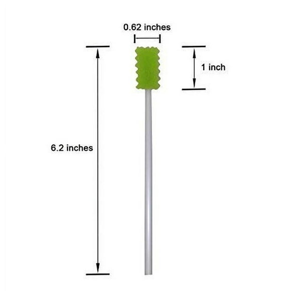 Treated Oral Swabs with Dentifrice- Flavored Dental Swabs Individually Wrapped Fruit Green Tooth Shape for Oral Cavity Cleaning S