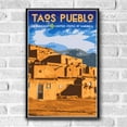 thumbnail image 2 of Taos Pueblo Vintage Travel Poster / Postcard WPA Style Retro Art Print New Mexico, 2 of 4