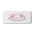 thumbnail image 1 of Tea Party Computer Mouse Pad, Tea Lover Saying Typography Herbs and Flowers Aromatic Spices Print, Rectangle Non-Slip Rubber Mousepad X-Large, 35" x 15", Peach Coral and Purple, by Ambesonne, 1 of 2