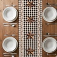 thumbnail image 4 of Table Runner 120 Inches Long for Kitchen Dining, Texas Star Vintage Dresser Scarf Farmhouse, Dining Table Decorations for Wedding/Parties, Retro Country Brown Stars Checkered 13 x 120 In, 4 of 8