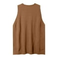 thumbnail image 5 of HNMKIU Women's V Neck Pullover Knitwear Sleeveless Sweater Vest Casual Loose Solid Color Retro Sweater Vest for Plus Size a-Brown,XXXL, 5 of 5