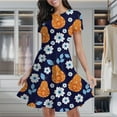 thumbnail image 2 of Pear Floral Pattern Women's Classic Swing Skater Dress Casual Work Party Cocktail Dresses, 2 of 6