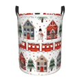thumbnail image 6 of Lsque Christmas Houses pattern Laundry Hamper Basket, Tall Woven Rope Hamper Basket for Clothes, Lightweight Storage Basket, Collapsible Waterproof-, 6 of 8