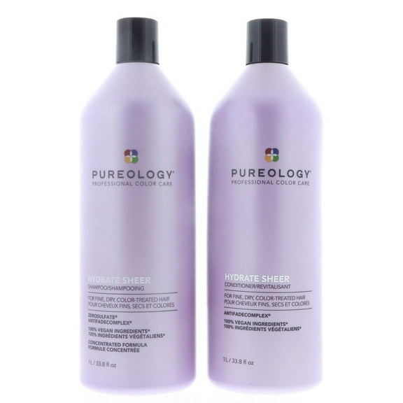 Pureology Hydrate Sheer Conditioner 33.8 oz 2 PCS, Pureology Hydrate Sheer Shampoo 33.8 oz 2 PCS