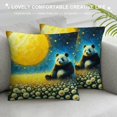 thumbnail image 3 of Orinice Panda, Flowers, Moon/Sun Graphic Decorative Men Women Boy Girl Room Cushion Throw Pillow Cover for Home Couch Living Room Bed Sofa Printed on Both Sides Spring Pillow Case 1PC 22x22in, 3 of 5