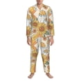 thumbnail image 4 of Bingfone Men'S Pajama Set 2 Piece Loungewear Pjs, Long Sleeve With Pajama Pants-Groovy Hippie Flower Mushrooms, 4 of 9