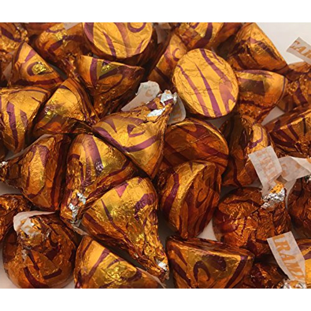 Hershey's Kisses Milk Chocolate Filled With Caramel, Gold Foil (Pack of