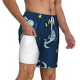 thumbnail image 3 of Balery Space Dinosaur Mens Swim Trunks Swim Shorts for Men Quick Dry Inseam Beach Shorts with Compression Liner Pocket-Large, 3 of 9