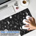 thumbnail image 4 of Long Mouse Pads for Desk,Black White Moon Leaf Eye Star Pattern Desk Mats on Top Of Desks, Desk Mouse Pad Extra Large with 3mm Non-Slip Base and Stitched Edge for Gaming,Office,Work,Home 31.5"x11.8", 4 of 6