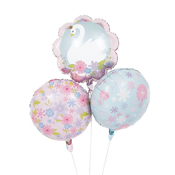 Sweet Swan Mylar Balloon Set (3Pc) - Party Decor - 3 Pieces