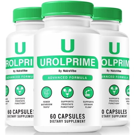 (3 Pack) Urolprime Capsules - Official Urol Prime Pills For Prostate Heath, All Natural Formula To Support Control, Energy & Overall Well-Being, Review (180 Capsules)