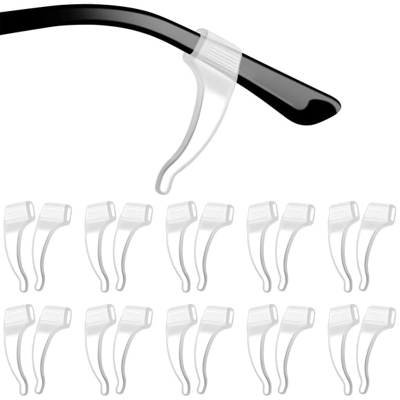 SHISUYAN 20 Pairs Silicone Eyeglass Ear Hooks Non-Slip Eyewear Ear Grips for Sunglasses Reading Glasses