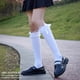 thumbnail image 3 of Calcetines de tobillo con volantes y encaje para mujer, calcetines altos de algodón con lazo y ribete de volantes, 3 of 3