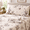 Butterfly Blossom-Queen, variant on Brown King Size Toile Flower Printed Cotton Percale Bed Sheet Set