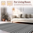 thumbnail image 2 of ODIKA 3'x5' Machine Washable Non-Slip Area Rug, Stylish Black & Striped High Traffic Rug, Black, 142521, 2 of 7
