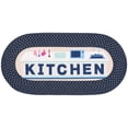 thumbnail image 2 of Safavieh Braided Posters Modern Kitchen Runner Rug, Ivory/Navy, 1'8" x 4' Oval, 2 of 6