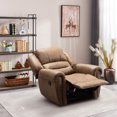 thumbnail image 4 of Bonzy Home Recliner Comfortable Arms and Back Single Reclining Chair Sofa for Living Room Bedroom, Brown, 4 of 7