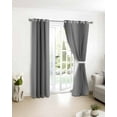 thumbnail image 4 of Fsddascl Black Ombre Blackout Curtains for Bedroom/Living Room, Thermal Insulated Kitchen Curtains, Grey Modern Art Farmhouse Grommet Darkening Window Treatment Drapes 42"x63"x2, 4 of 8