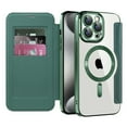 thumbnail image 5 of Allytech Wallet Case for iPhone 15 Pro Max with Card Slots & Lens Protector, Compatible with MagSafe, Slim Shockproof Anti-Scratch Clear Back Panel [RFID Blocking] Case - Darkgreen, 5 of 7