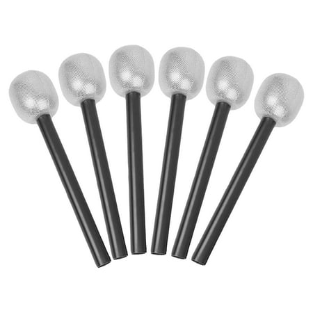 

6Pcs Halloween Creative Simulation Microphone Kids Toys Cosplay Props Halloween Dance Party Supplies Party Favors (Silver)