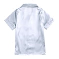 thumbnail image 4 of GCETTIC Girls Boys Pajamas Satin Pajama Set Silk Pjs Short Sleeve Sleepwear Kids Button-Down Nightwear 13-14 Years, 4 of 5