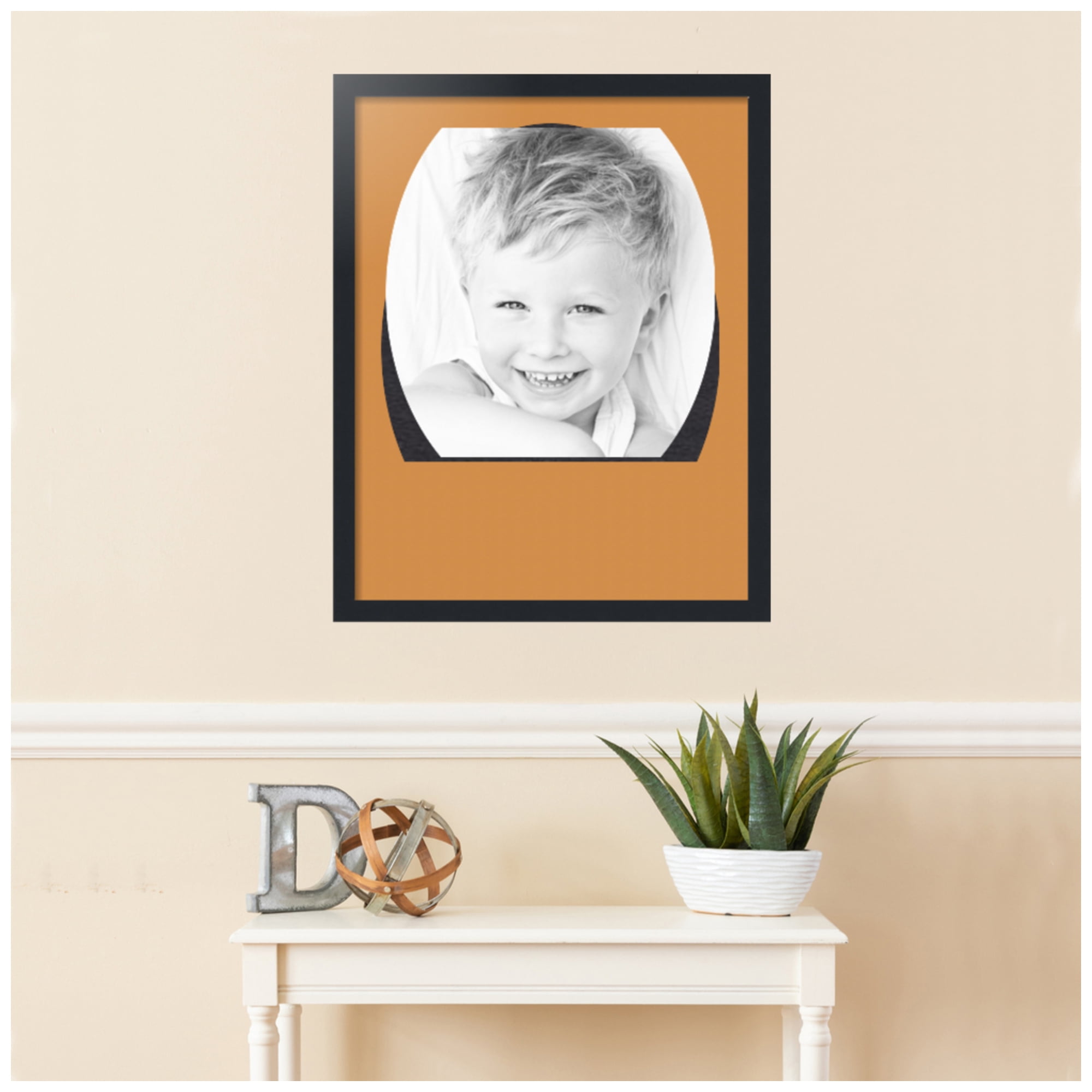ArtToFrames Collage Photo Picture Frame with 1 - 18x24" Openings, Framed in Black with Amber and Black Mats (CDM-3926-1494)