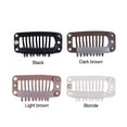 thumbnail image 4 of Wig Clips with Rubber Snap Clips Hairpieces 9 Tooth Wig Comb 24pcs(32mm Light Brown), 4 of 4
