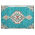 thumbnail image 2 of Addison Rugs Chantille Indoor/Outdoor Traditional Vintage Teal Washable Rectangle Rug, 1'8" x 2'6", 2 of 6