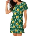 thumbnail image 2 of Yiaed Tropical Fruit Print Women's Loose-Fit Short Sleeve Nightgown, Soft and Comfortable Sleep Dress for Relaxation and Sleepwear, 2 of 6