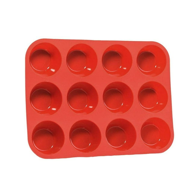 Yuarrent Juego de moldes para magdalenas antiadherentes de 12 tazas, juego de moldes para hornear de latas de galletas y cupcakes de gel de Herramientas y accesorios para hornear