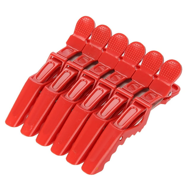 6Pcs Cheveux, Glisser Simple Pince à Cheveux Outil Anti-Barbier Section Chaude Griffe Fermoirs Noir