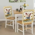 thumbnail image 5 of Farm Animal Pig Chair Back Covers Set of 6, Retro Yellow Plaid Sunflower Floral Country Stretch Dining Chair Back Slipcovers Removable Seat Cover for Kitchen Restaurant Hotel Cafe, 5 of 9