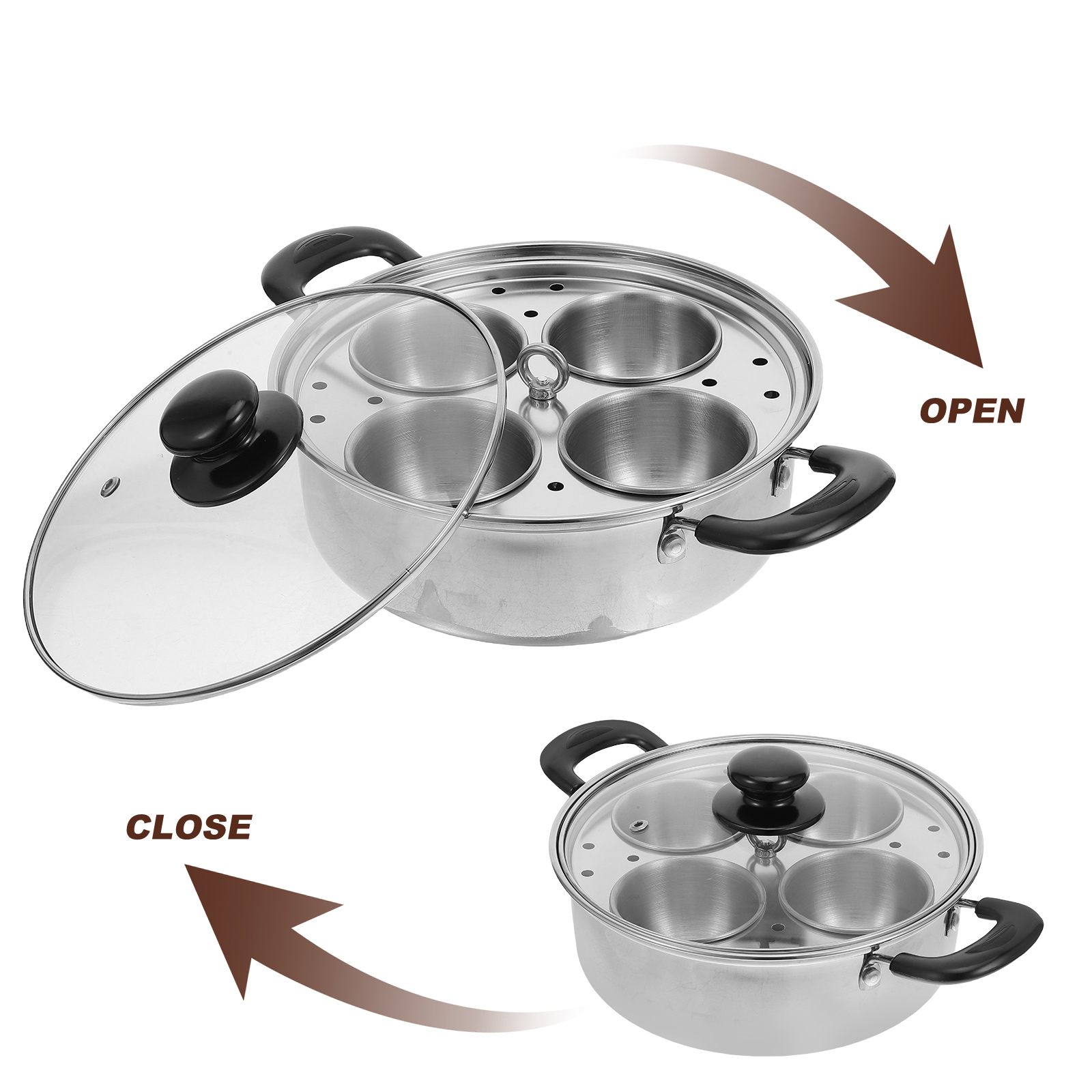 Homoyoyo Stainless Steel Steamer Pot - Multi-Functional Cooker for Even Steam Cooking and Healthy Meal Preparation
